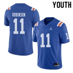 Youth Florida Gators #11 Demarcus Robinson NCAA Jordan Brand Royal Throwback Alternate Authentic Stitched College Football Jersey SYP1362RZ